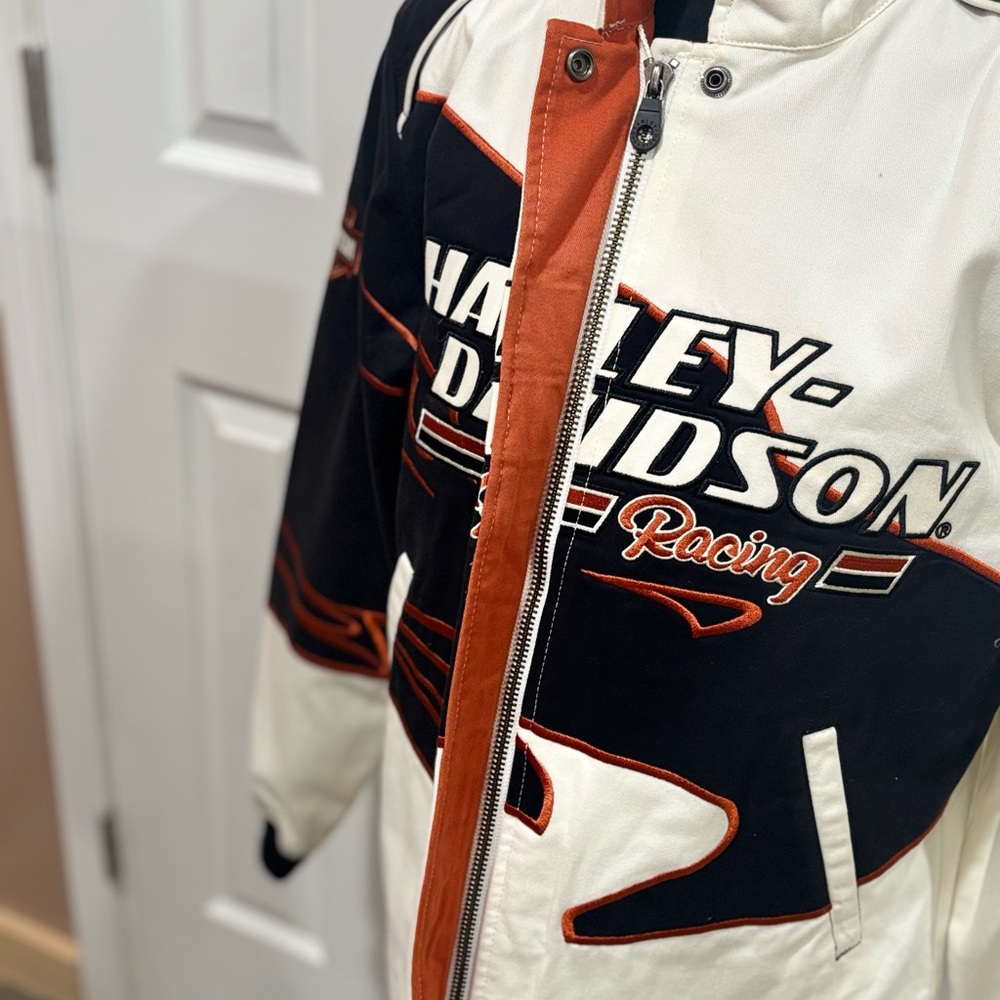 Harley Davidson Vintage Screaming Eagle Womens Racing jacket size L - Picture 7 of 11